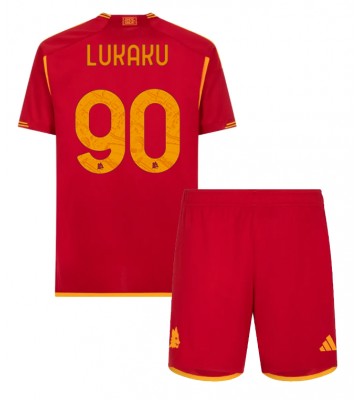 AS Roma Romelu Lukaku #90 Replika Babytøj Hjemmebanesæt Børn 2023-24 Kortærmet (+ Korte bukser)